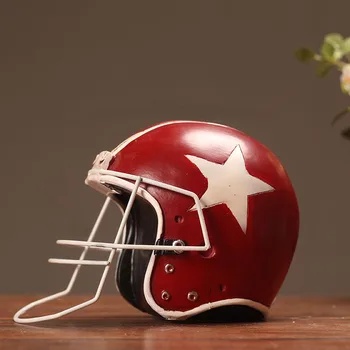 

Vintage Retro American Football Baseball Helmet Cap Hat Resin Craft Gift Living Room Ornaments Model Home Decoration Sports Red