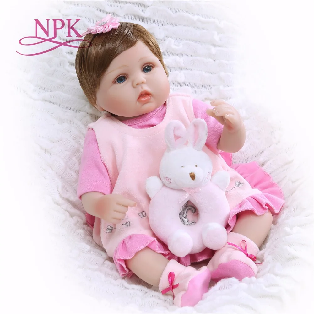 

NPK New 18 Inches 42cm Silicone Doll Reborn Baby Kids Toys Girls Gift bebe Dolls brinquedos dolls Xmas gifts for