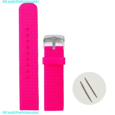 22mm Deep Pink Color Silicone Jelly Rubber Ladies Watch Band Straps WB1053T22JB