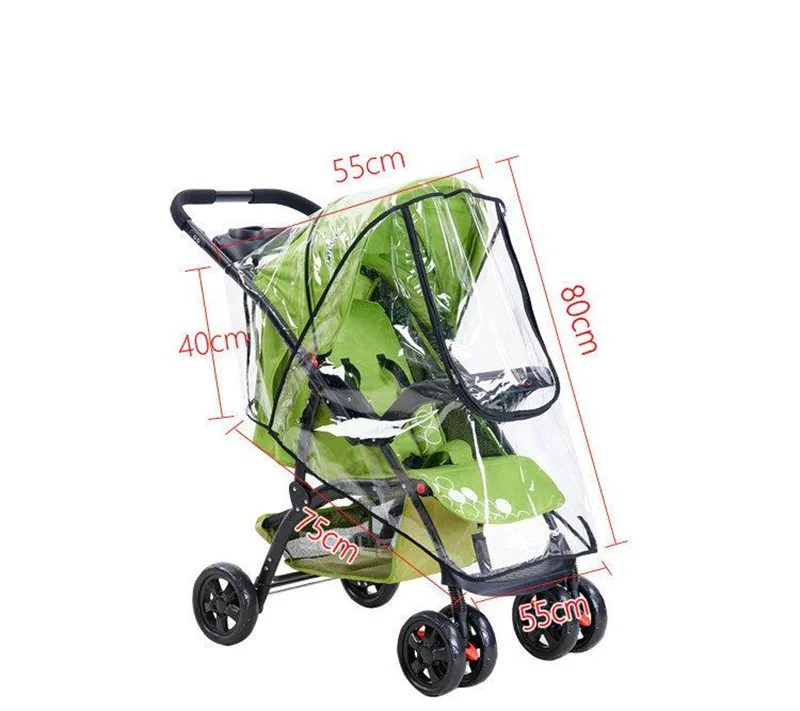 2017 New High Landscape Baby Carriage Zipper Rain Cover Baby Trolley Can Be Lying Rain Covers Baby Pram Umbrella Rain Case10