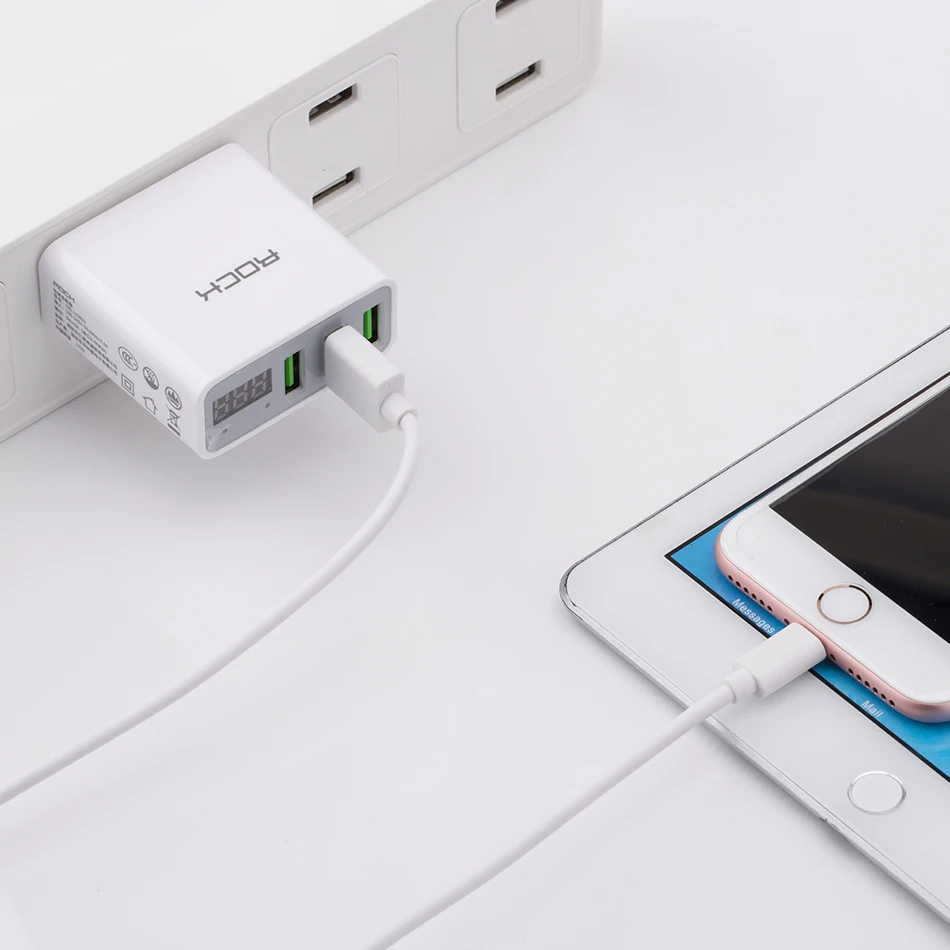 3 с usb-портом, светодиодная дисплей USB зарядное устройство рок ЕС Портативный Путешествия зарядки для Vivo стены Desktop тире тройной разъем с Бесплатный п