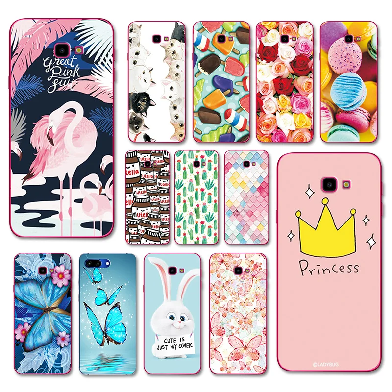 

Various Painted Case For Samsung Galaxy J4 Plus 2018 Flower Capa Phone Shell For Samsung J4Plus 2018 J415F Back Cover Fundas