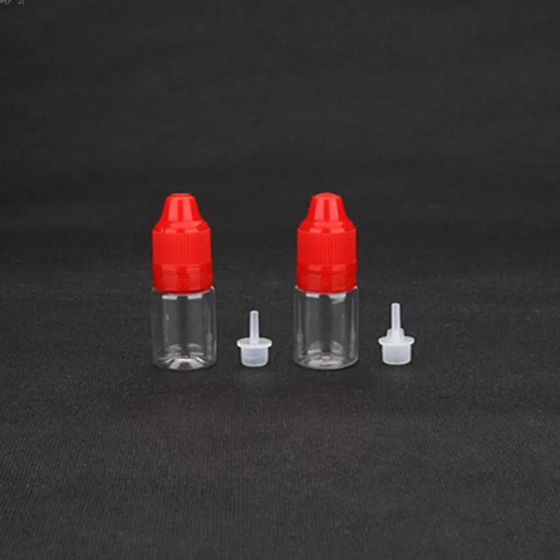 100pcs 5ml 5g Clear PET Plastic Dropper Bottle with Childproof Tamper Evident Caps pet e Liquid Bottles Needle Tips | Дом и сад
