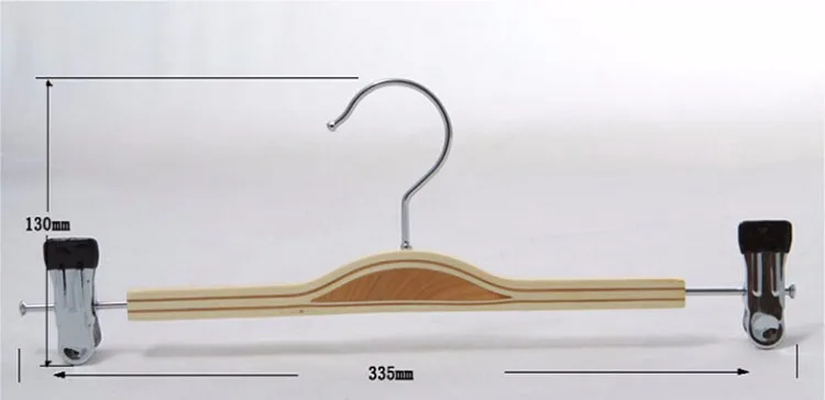 (Бесплатная доставка) натуральные деревянные вешалки с Зажимы для Брюки для девочек, для Юбки для женщин, ламинированные деревянные (10