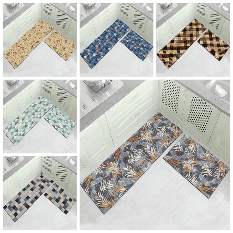 

Bohemian Style Kitchen Mat Anti-Slip Area Rugs for Living Room Balcony Bathroom Geometric Carpet Doormat Bath Mat Bedroom Tapete