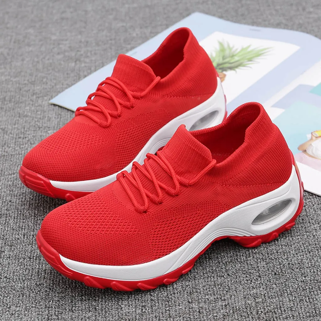 

Mesh women sneakers Thick Bottom Platform Shoes basket femme sneakers women Buffer Cushion ladies shoes espadrilles Rocking Shoe