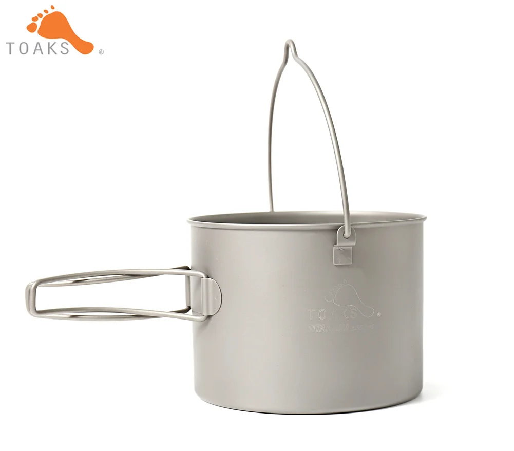 TOAKS POT-1300-BH titanio Camping al aire libre colgando con estribo fácil llevar 1300 ml 141G
