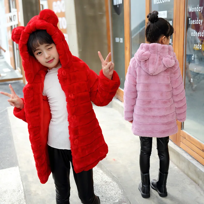 Зимнее пальто для девочек детские куртки с меховым капюшоном для девочек-подростков детские куртки, верхняя одежда Abrigos Y Chaquetas