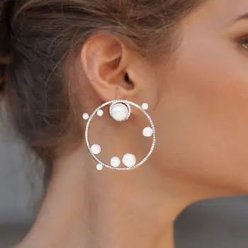 

GODKI Trendy Luxury Brand Imitation Pearl Stud Earring for women Wedding Cubic Zircon CZ Dubai Bridal Earring Bohemian Hot 2019