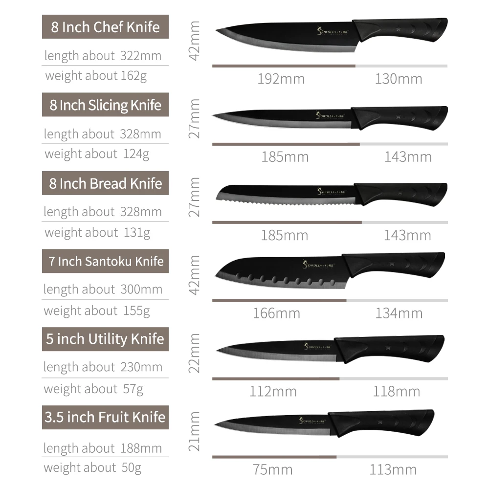 Sowoll Stainless Steel Kitchen Knife 3.5'' 5'' 7'' 8'' Paring Utility Santoku Slicing Bread Chef Knife Meat Fish Kitchen Gadgets Sowoll Stainless Steel Kitchen Knife 3.5'' 5'' 7'' 8'' Paring Utility Santoku Slicing Bread Chef Knife Meat Fish Kitchen Gadgets