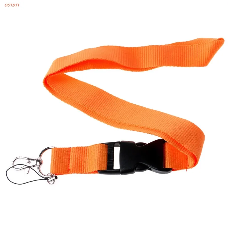 OOTDTY один цвет черный пустой простой ключ ремешок бейдж ID Держатели телефон шейный ремень - Цвет: Оранжевый