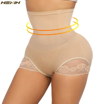 

HEXIN Seamless Shaping Panty Lace Butt Lifter with 4 Bones High Waist Trainer Body Shaper Slimming Shapewear Tummy Shaper