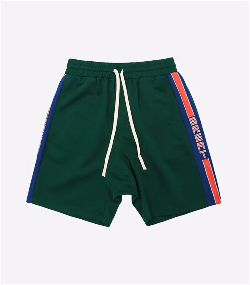 Летние Для мужчин подошва спортивные шорты сбоку с принтом букв негабаритных Винтаж Хай-стрит скейтборд городской подошвой спортивные шорты для детей