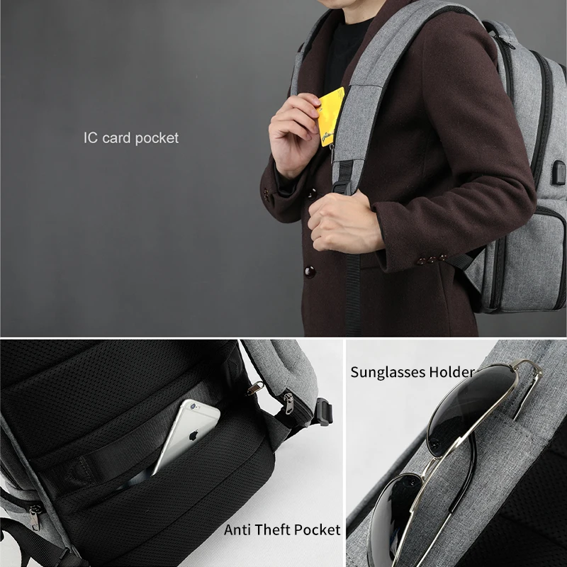 Tigernu, мужской рюкзак с защитой от кражи, Повседневный, 15,6 дюймов, рюкзаки для ноутбука, многофункциональный, мужской, водонепроницаемый, школьная сумка, USB зарядка, для путешествий, Mochila
