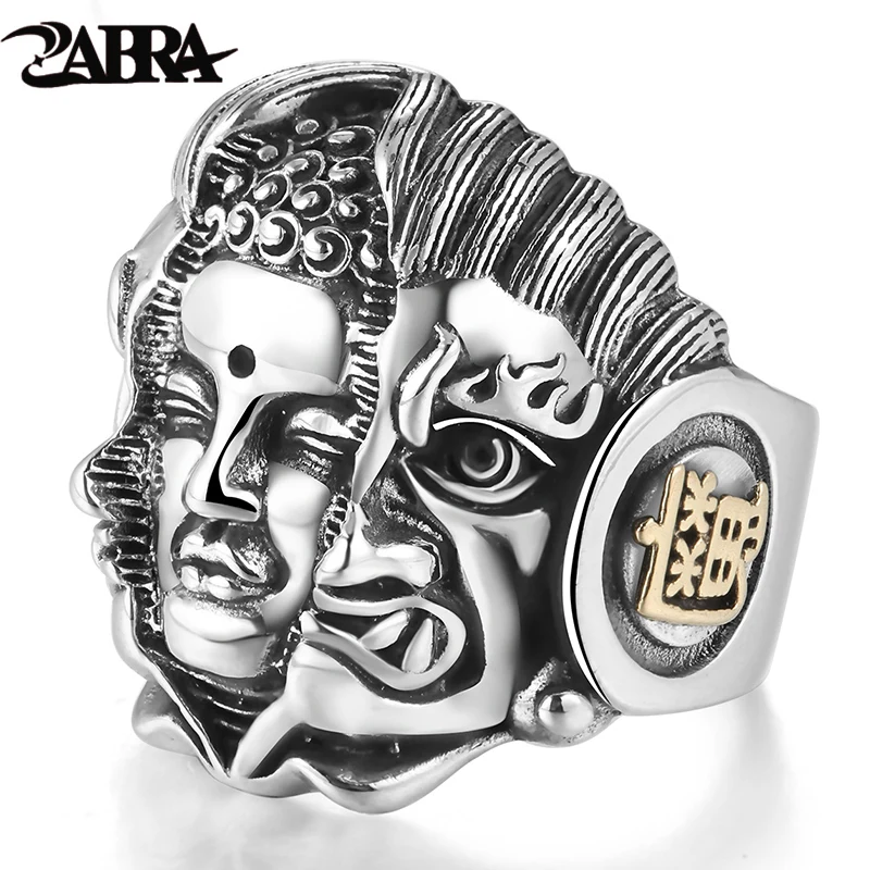 ZABRA 925 пробы серебряные мужские кольца буддистская религия молитвенные