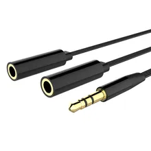 Headphone Splitter Earphone Share Adapter 2 in 1 Headphone Extension Cable 3.5mmn Jack Audio Connected Mobile Phone PC Laptop