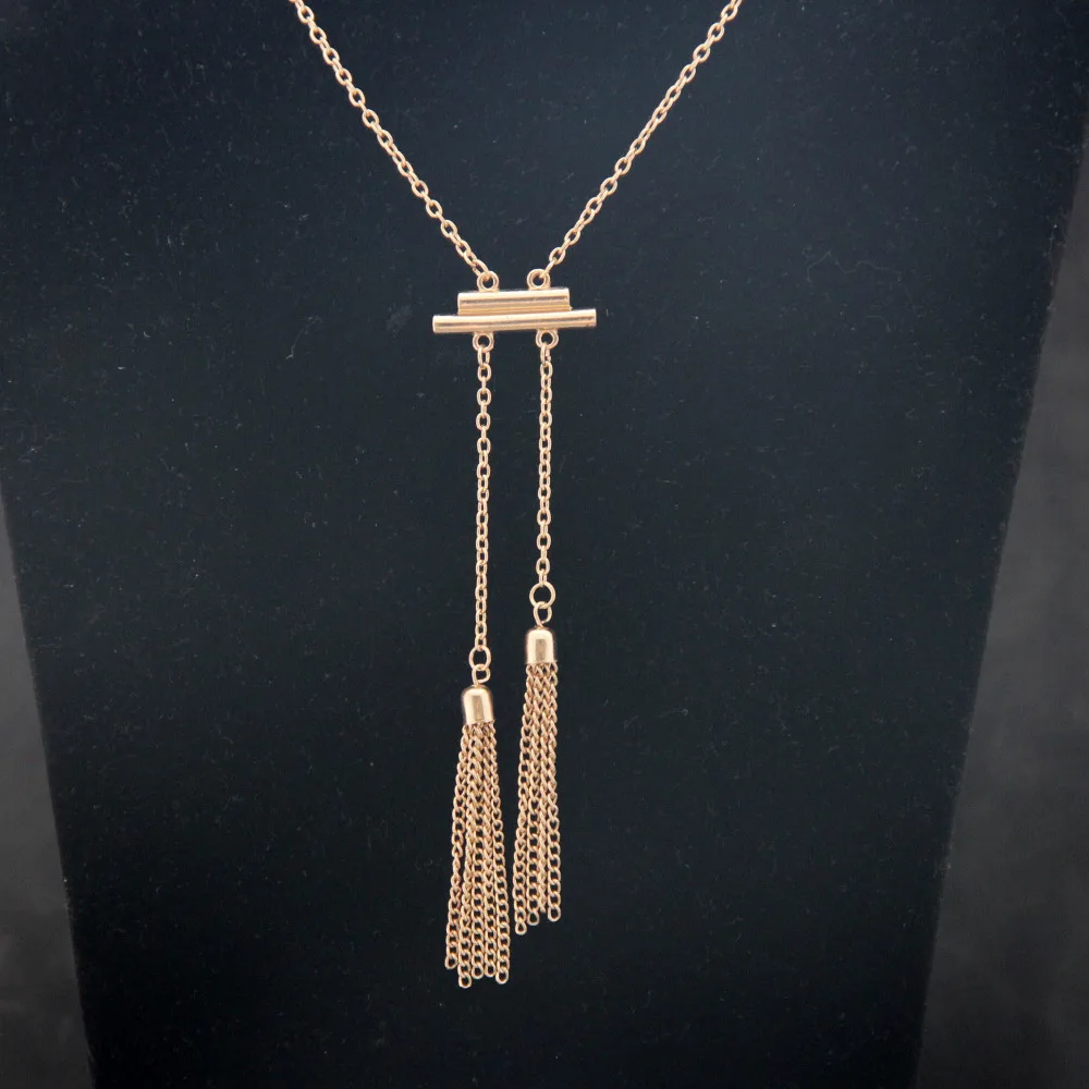 

2016 fashion lady minimalist design female long chain tassel A300 sweater chain necklace