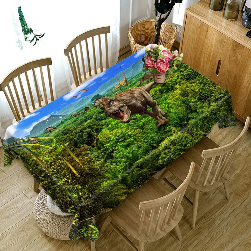 

Senisaihon table cloth Waterproof Dinosaur Tablecloth Coffee rectangular banquet round Table Cover Customized size Pillowcase