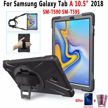 

Case for Samsung Galaxy Tab A A2 10.5" 2018 T590 T595 SM-T590 SM-T595 Kids Children Safe Drop Resistance Cover Wrist Strap Funda