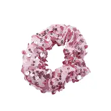 Мода женщин сплошной цвет блестки для волос галстук веревка девушки конский хвост держатель