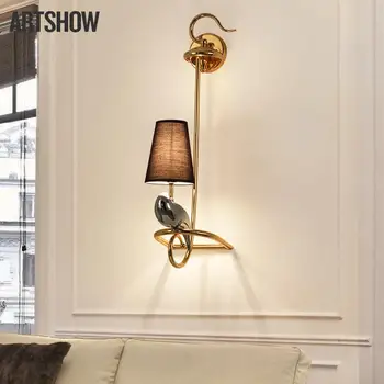 

American rural pastoral bird wall lamp postmodern living room bedroom creative personality bedside cloth wall lamp
