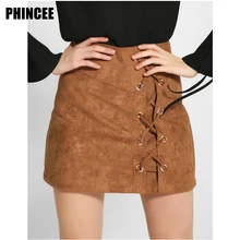 Hot style ladies fashion sexy high waist belt faux suede package buttocks short skirts