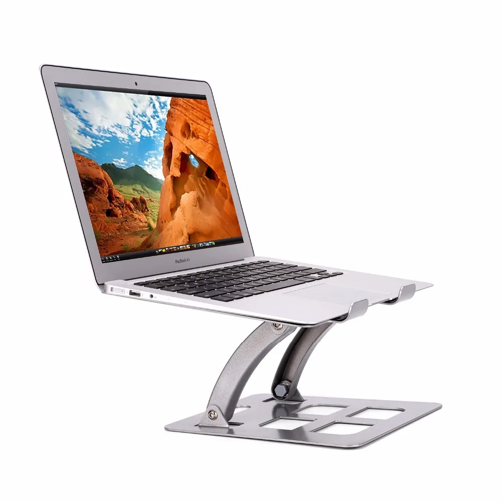 

Aluminum Laptop Stand Adjustable Height/Angle Hollow Design Notebook Cooling Holder Tablets Bracket for iPad MacBook Air Pro