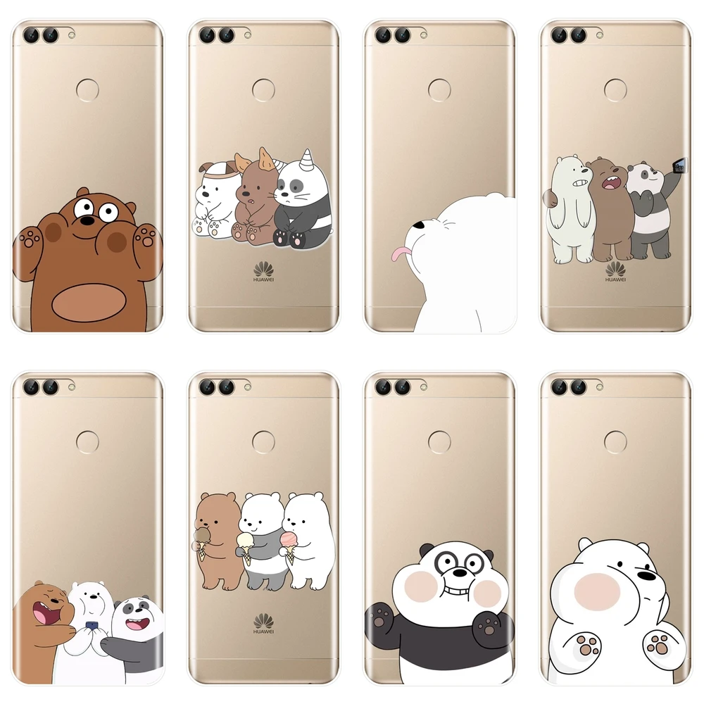 

Funny Girl We Bare Bears Panda Back Cover For Huawei P20 P10 P8 Lite 2017 P Smart Plus Soft Silicone Phone Case For P9 Lite Mini