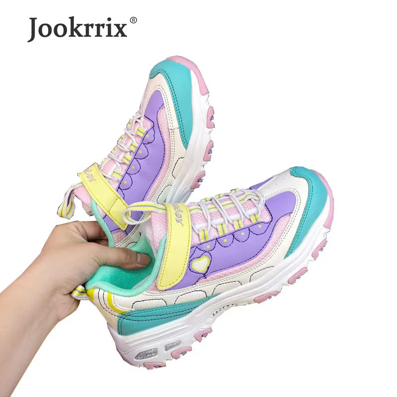 

Jookrrix 2019 Women Shoes New Brand Basket Femme Tenis Feminino Fashion luscious Pink girl Platform Sneakers Lady Casual Shoes