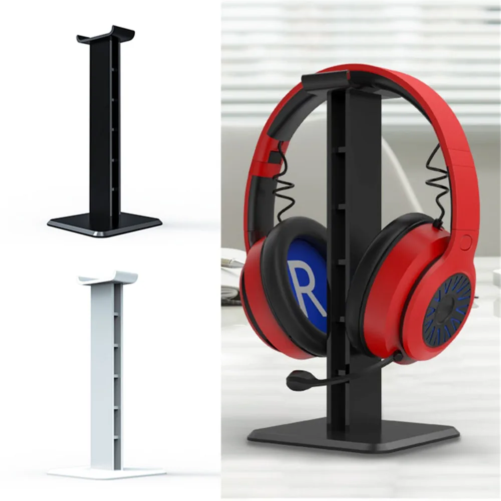 

HXSJ Headphone Holder Head-Mounted Hook Display Shelf Headphone Bracket Hanger Support Bracket Black White