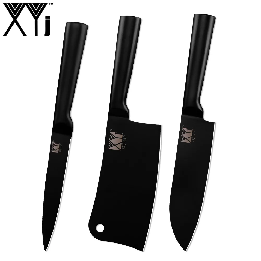 XYj 4 шт. набор ножей из нержавеющей стали 6,5 ''Кливер 6,5'' разделочный 7 ''сантоку 5'' универсальный нож кухонный инструмент для мяса, рыбы, стейка - Цвет: F.3PCS SET