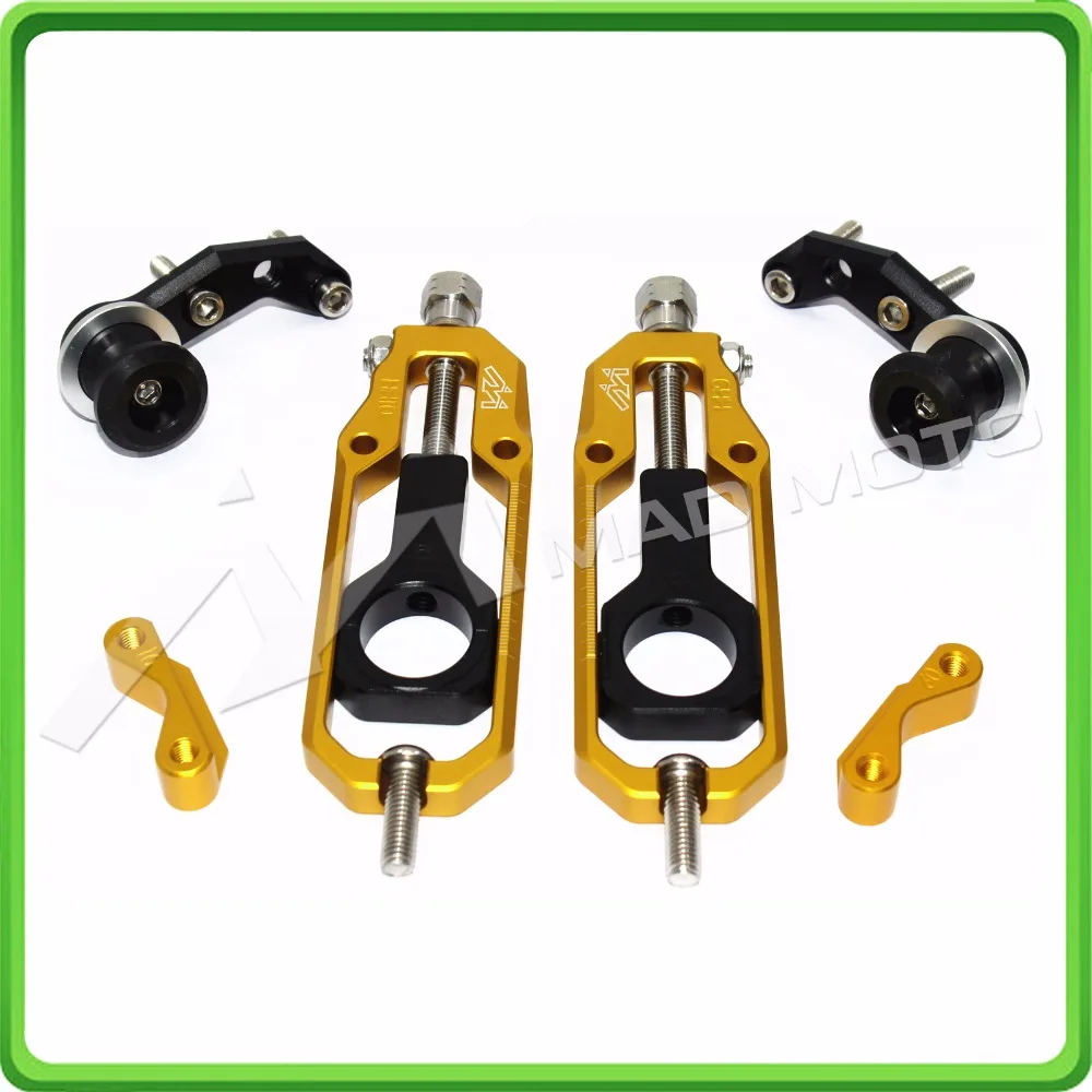 Motorcyclr Chain Tensioner Adjuster with spool fit for Honda CBR1000RR 2004 2005 2006 2007 CBR 1000 RR CBR1000 RR Gold&Black (12)