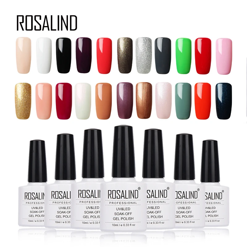 

Rosalind Gel 1 10ml Solid Color Series 01-30 High Quality Soak-Off UV LED Gel Nail Polish Nail Art Semi Vernis Permanent Lacquer