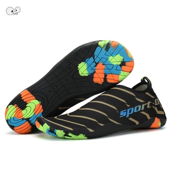 

Outdoor Wading 2019 Men Women Summer Beach Aqua Shoes Swim Slipper On Surf Quick-Dry Upstream Shoes Stripped River Water Shoes
