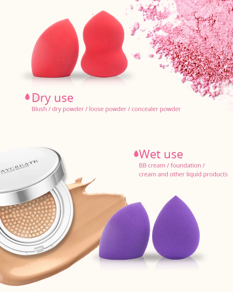 wet and dry use Makeup Sponge Foundation Cosmetic Puff (6)