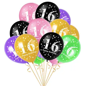

Approx 100pcs 16 Years Old Pink Gold Balloon Creative Birthday Emulsion Balloons For Birthday Party Decorations Adult Supplies