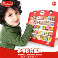 Onshine Baby Toys ONSHINE Double Faced Educational Toys Child Alphabet Teaching Frame Christmas Wooden Blocks Gift