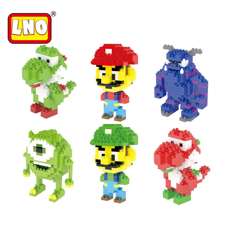 

LNO nano block Super Mario Yoshi Monster University ABS plastic building cartoon model block brick diy educational toys.