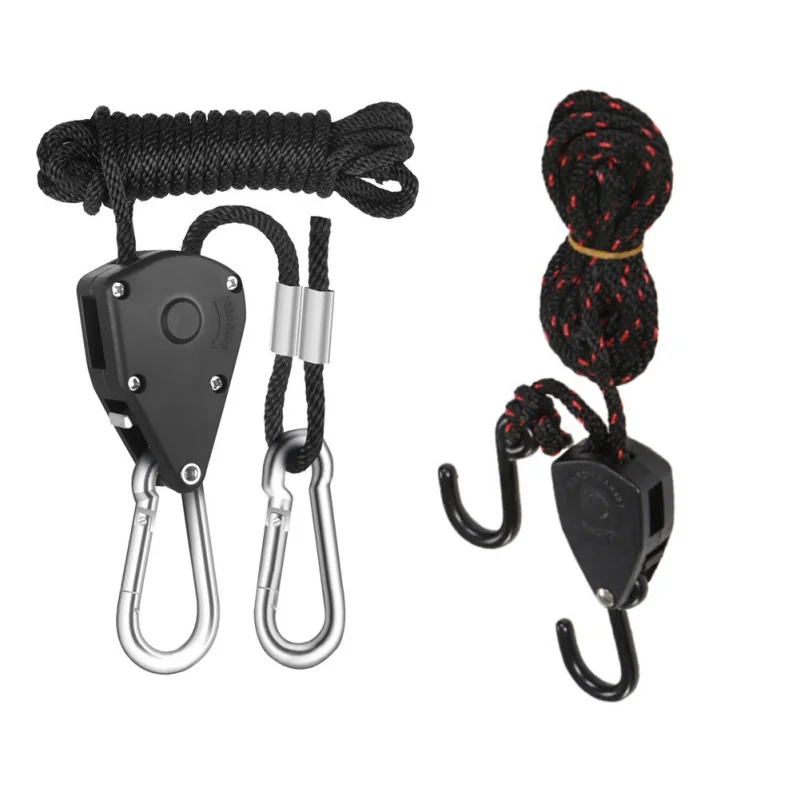 

2 Pieces/lot Camping Hiking Tent Light Hanging Hook Pulley Rope Ratchet Hanger Outdoor Tools EDC Survival Equipment
