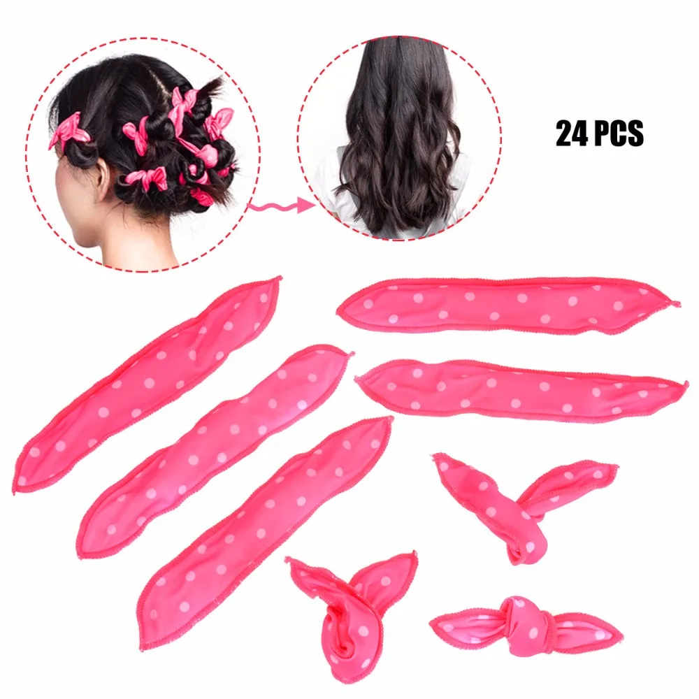 

24PCS/Set Pink/Blue Magic Pillow Soft Rollers Flexible Foam Sponge Hair Curlers DIY curls Hair Styling Curlers Tools For Women