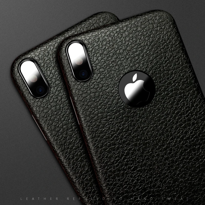 

Retro Case for iphone X Silicon Ultra Thin TPU Soft Leather Skin Phone Case for Apple iphoneX iphone X Logo Hole Back Cover