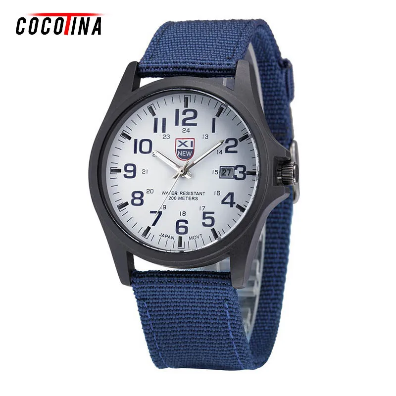 

COCOTINA Mens Military Quartz Army Watch Black Dial Date&Week Luxury Sport Infantry Lume WT0228