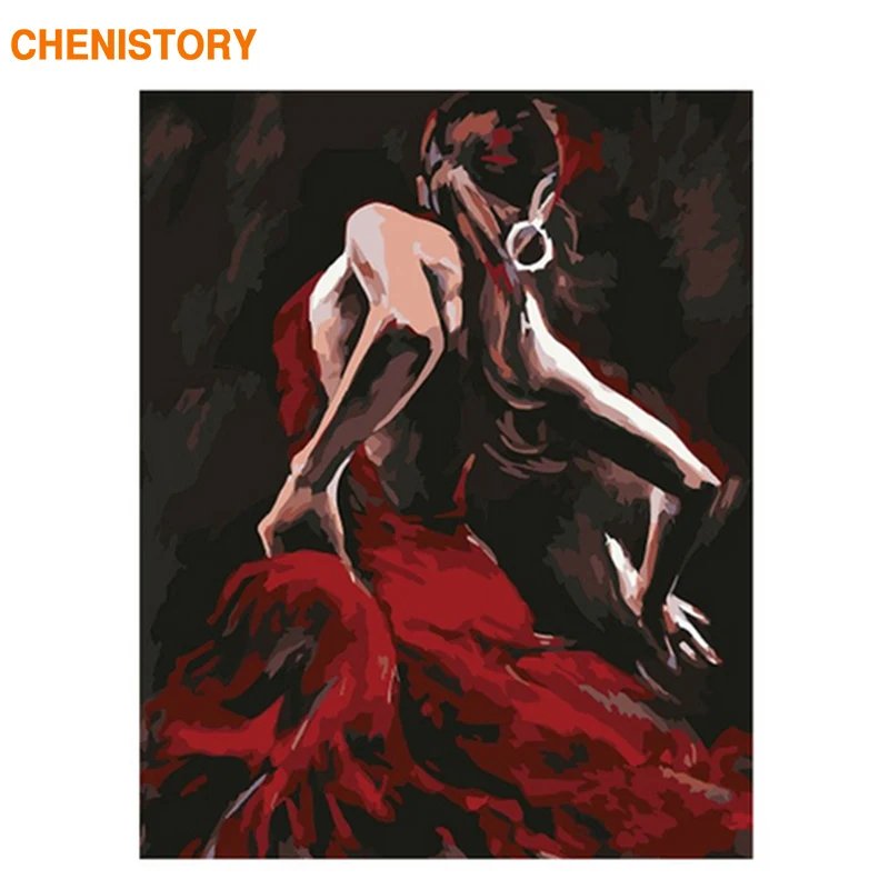 

CHENISTORY Frame Dancer DIY Painting By Numbers Kit Wall Art Canvas Painting Figure Picture Hand Painted Oil Painting For Home