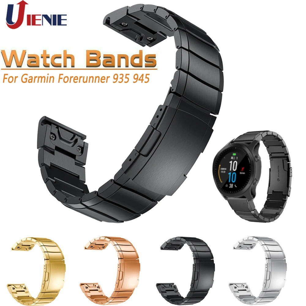 Kaufen 22MM Edelstahl Band für Garmin Fenix 5 6 5 Plus Forerunner 935 945 Band Smart armband Quick Fit Metall Armband Correa