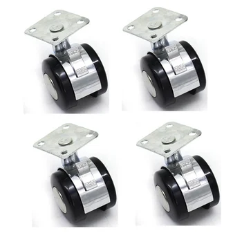 

4pcs Alloy Rotate Furniture Casters Wheel with Brakes 2 Inch Rotating Cart Casters Rubber Luggage Wheel Hardware Accessories