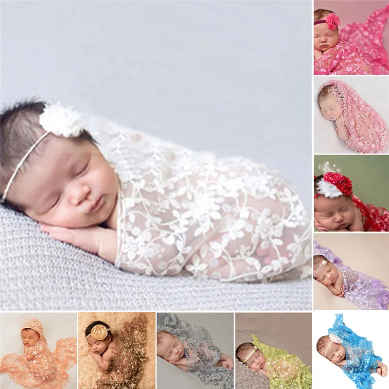 Embroidery Lace Baby Wraps Newborn Photography Props Photography