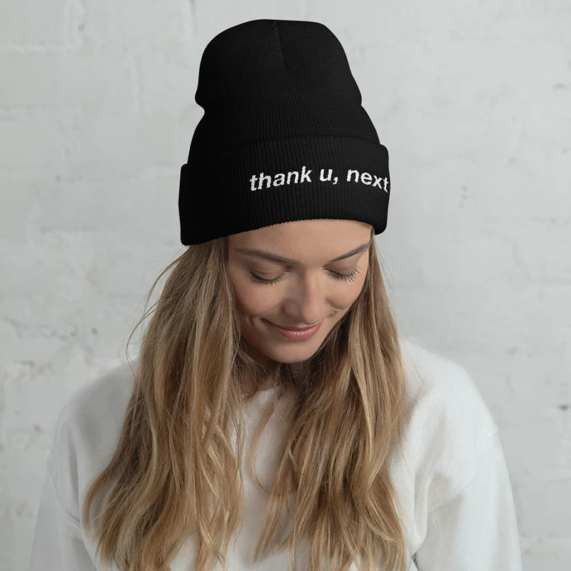 Thank U, Next Beanie Ariana Grande вязанная шапка с вышивкой теплые зимние унисекс Женские Мужские шапки thank u, next