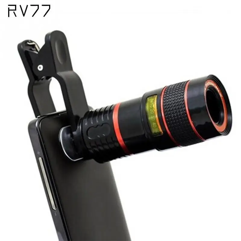 Universal 8X 12XOptical Zoom Telescope Camera Lens Clip Mobile Phone Telescope For iPhone6 for Samsung for HTC for Huawei Xiaomi