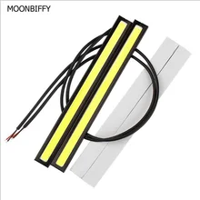 MOONBIFFY 1 шт. автомобильный Стайлинг ультра яркий 12 Вт светодиодный дневные ходовые огни DC 12 В 17 см водонепроницаемый авто DRL COB водительская противотуманная фара