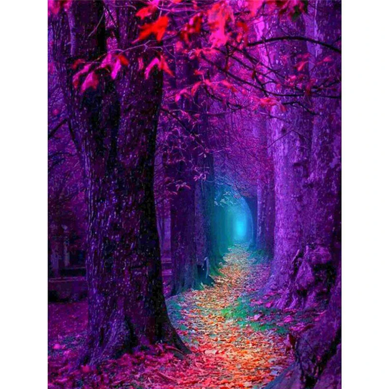 

100% DIY 5D Diamond Painting Full Drill Round Purple Trail Stitch Diamond Embroidery Patterns Home Decoration